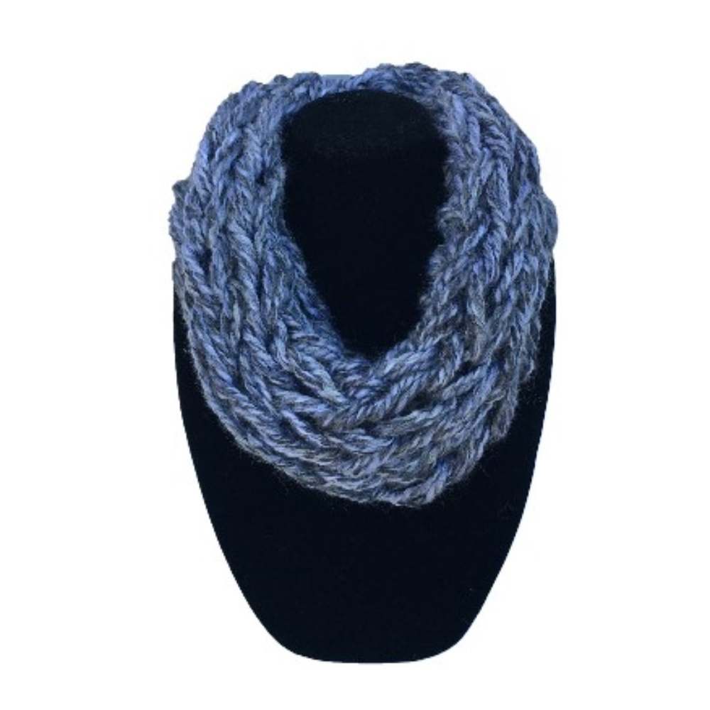 NWOT Light/Dark Gray Handknit Cozy Infinity Scarf
